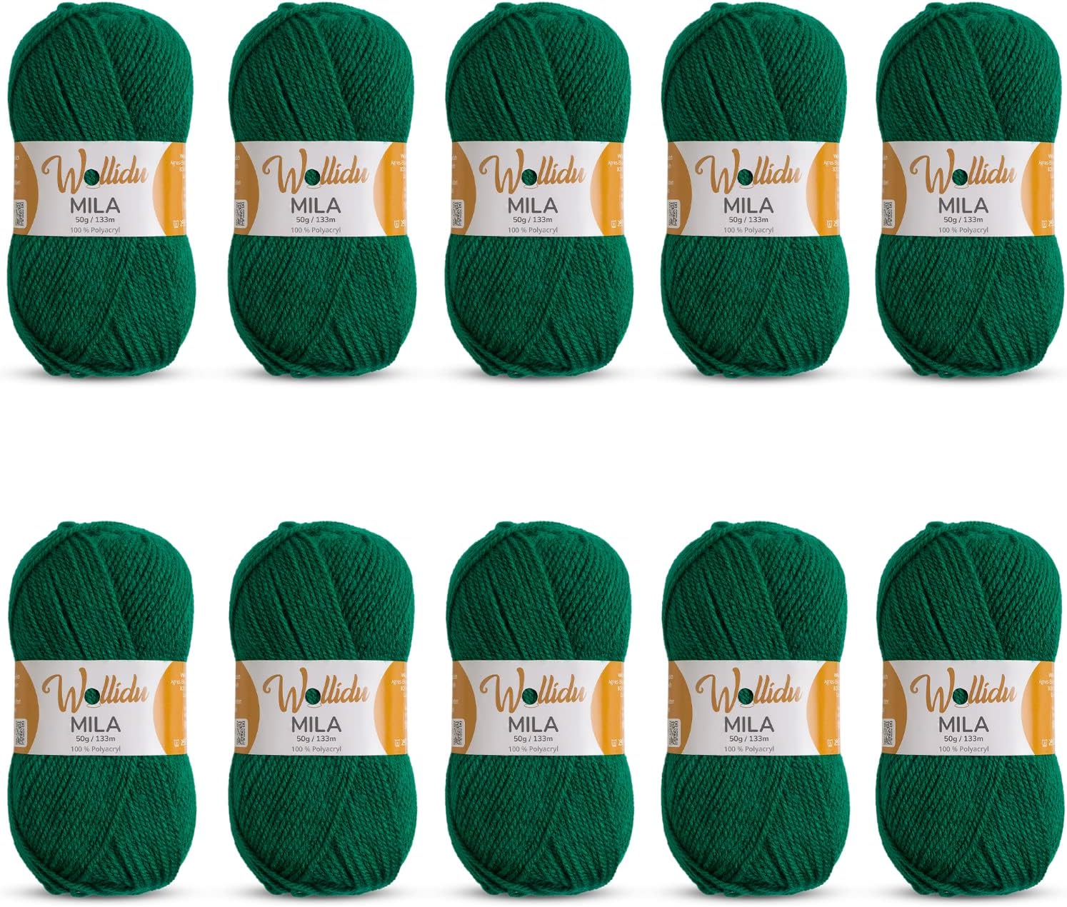 HOVIBU Häkelgarn Set - 10 Farben Polyacryl Wolle Mit 2 Häkelnadeln