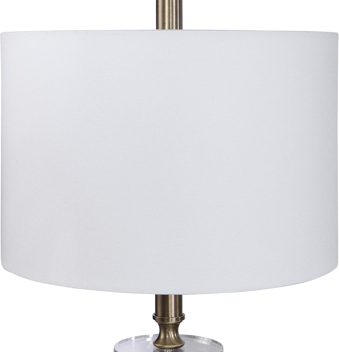 MY SWANKY HOME Classic Elegant Black Brass Floor Lamp White Gold Metal Pole Traditional Crystal