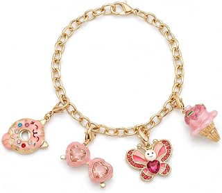 FAO Schwarz Charm Squad Cute Treats Bracelet & 4 Charms Set, Fashion Bundle