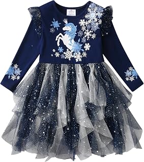 VIKITA Girls Long Sleeve Dresses Winter Casual Dress for Kids 2-8 Years Price In India