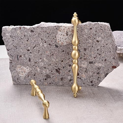 Miniatura 6 de 2 tiradores dorados de latón cepillado para gabinetes, tiradores dorados con agujero central de 5 pulgadas, tiradores dorados para gabinetes de