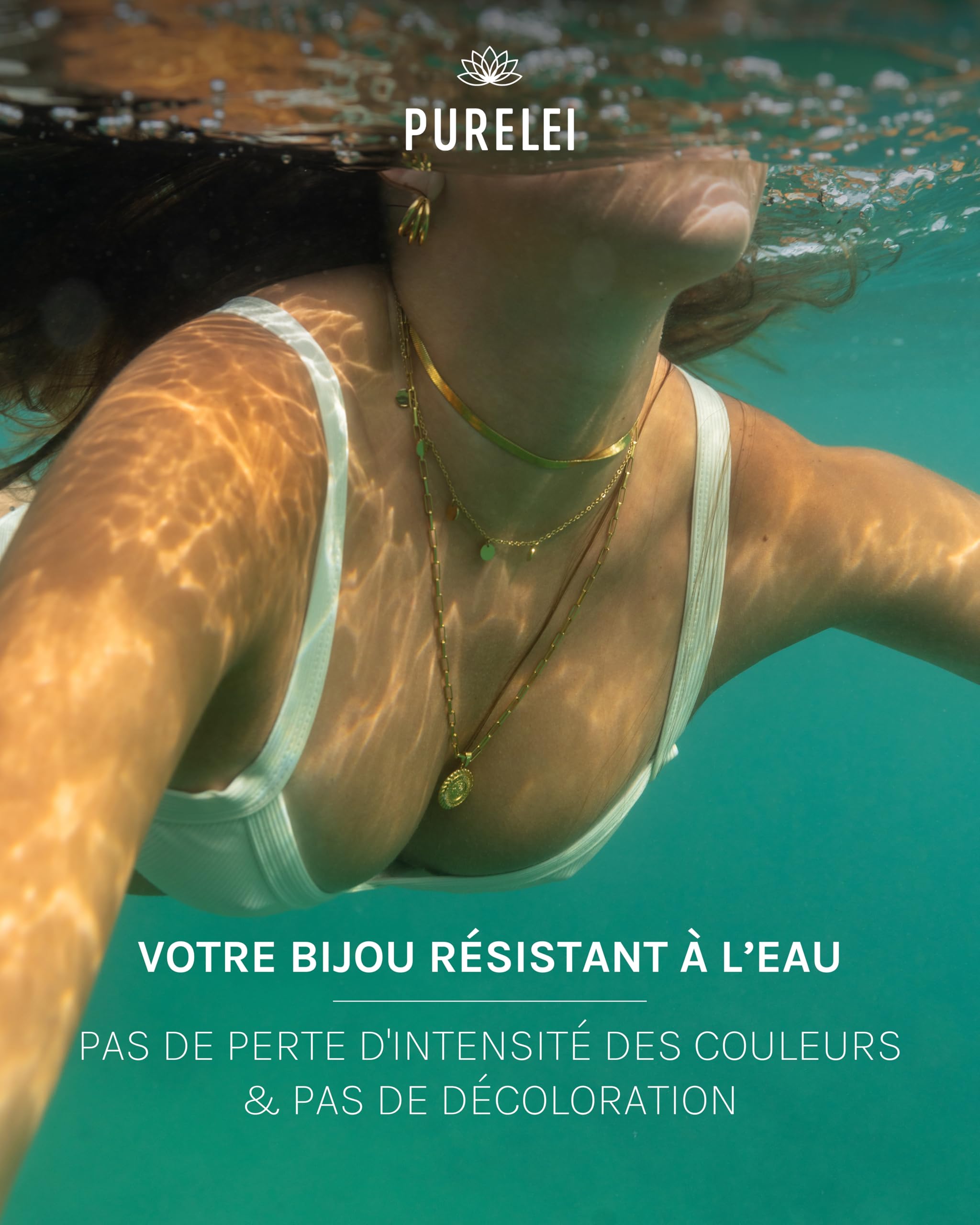 Purelei Waina Bijou pour Femmes – Collier pour Femmes en Acier Inoxydable Durable – Résistant à l'Eau – Longueur réglable 50-55 cm – Collier pour votre style