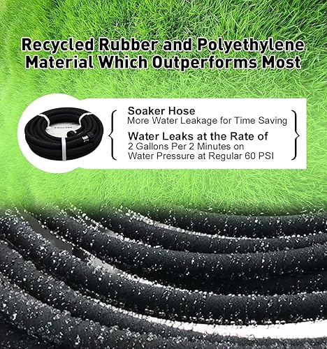 Miniatura 5 de Manguera corta para remojo de 15 pies  Mangueras de goteo de goma de jardín de 58 pulgadas que ahorran un 70% de agua, manguera redonda de riego por
