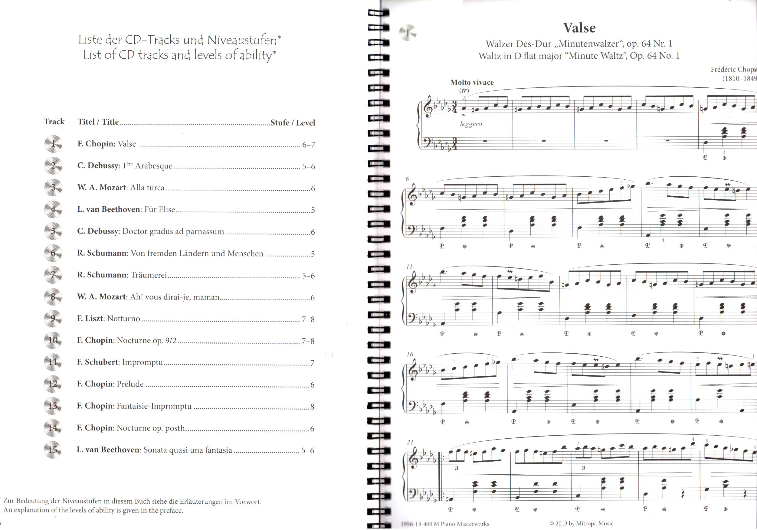 Piano Masterworks - Berühmte Originalstücke aus Klassik und Romantik - Autor: Aniko Drabon - Notenbuch mit CD und bunter herzförmiger Notenklammer / 1956-13M ISBN: 9789043137546