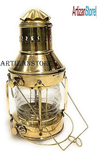 Miniatura 4 de Lámpara de aceite de linterna de latón náutico Lámpara colgante decorativa Lámpara de barco marino