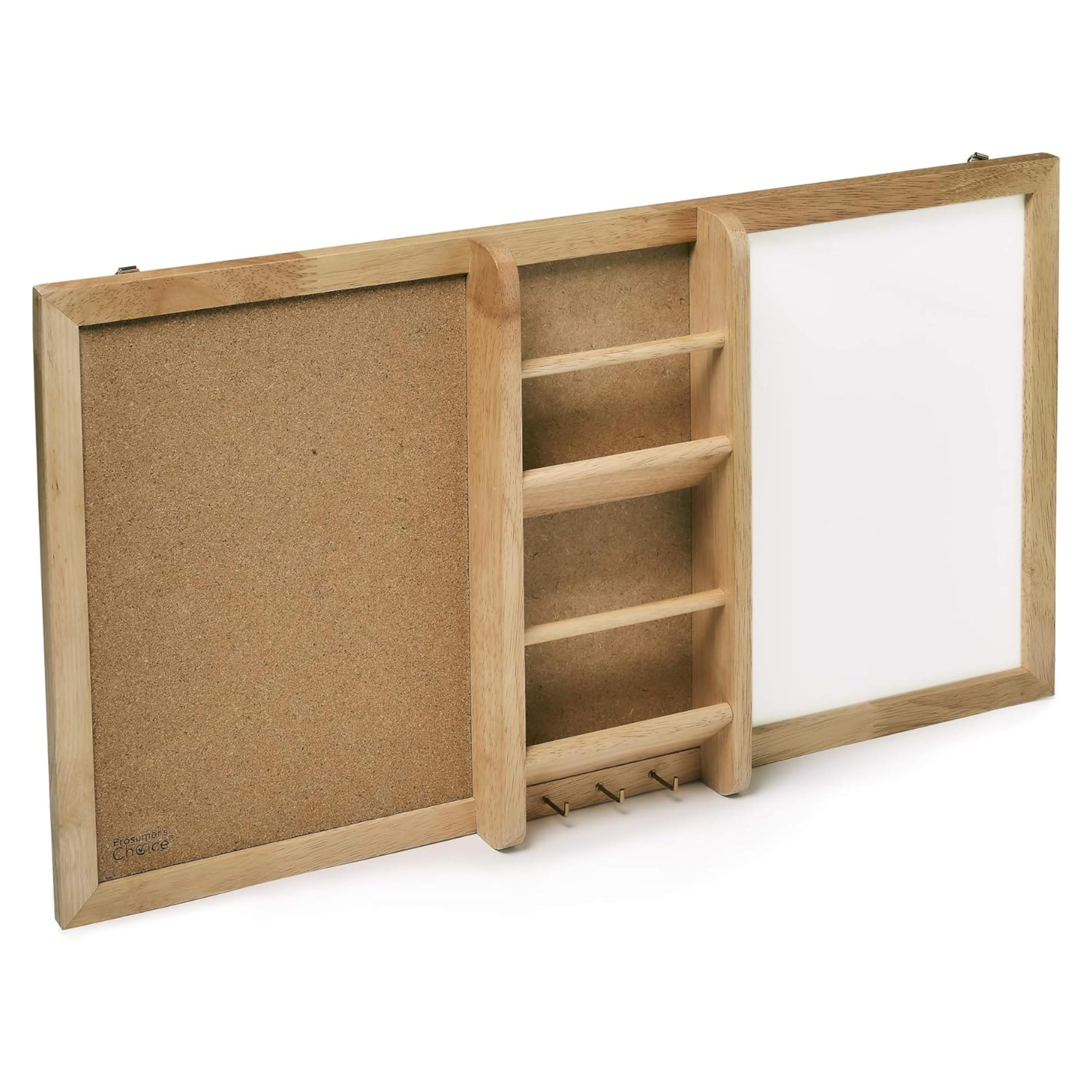 Magnetic Whiteboard & Corkboard Combination, Prosumer's Choice Combo Dry Erase White Board & Cork Board, Message Board with Key and Mail Organizer,