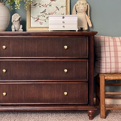 Miniatura 7 de QOGRISUN Paquete de 15 pomos de gabinete de latón macizo, 1.1 pulgadas de diámetro, accesorios de cocina modernos, pomos dorados de bola redonda