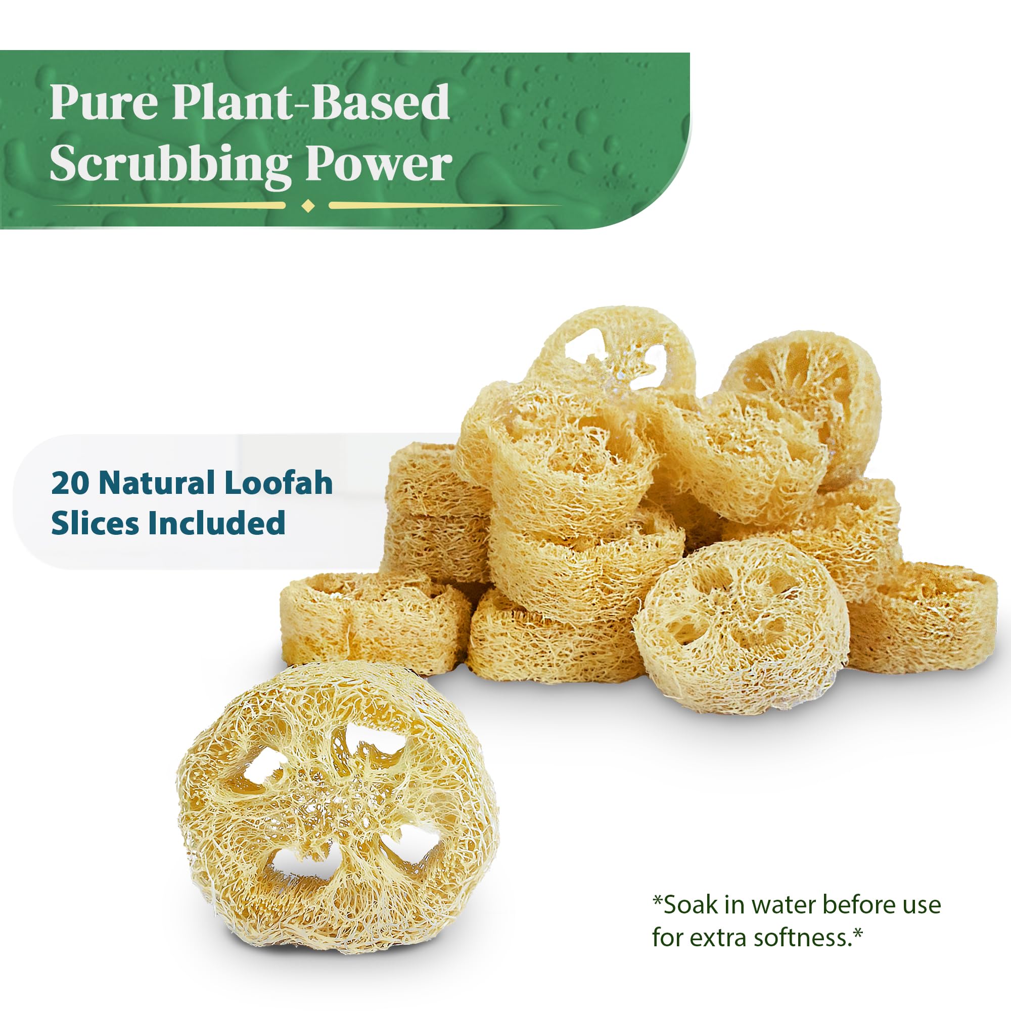Natural Loofah Slices for Soap Making, 20-Pack