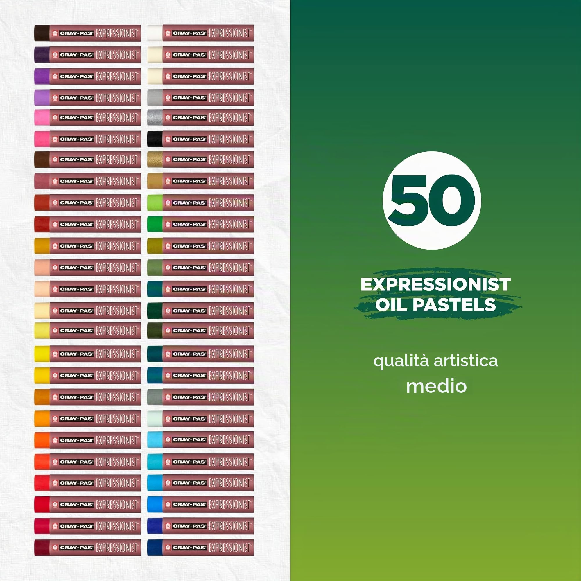 Cray-Pas Expressionist 50 pastelli ad olio, colori assortiti