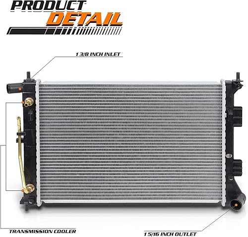 Miniatura 2 de M-AUTO Reemplazo de radiador de aluminio estilo fábrica para 11 12 13 Hyundai Elantra transmisión manual automática 1-3/8 "entrada, 1-5/16" salida