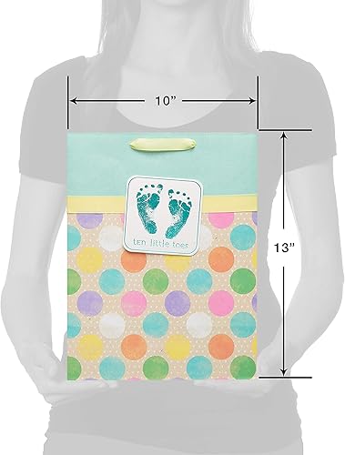 Miniatura 4 de American Greetings Bolsa grande de 13 pulgadas con papel de seda, dedos pequeños (1 bolsa, 8 hojas)