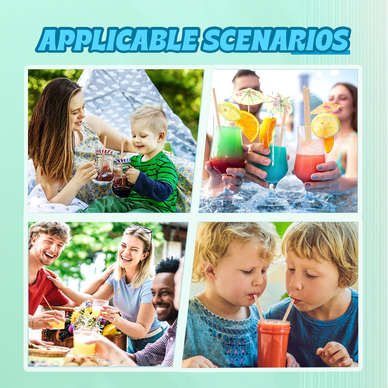 Pajitas de caña de azúcar, 100 pajitas biodegradables de 7.8 pulgadas, desechables, compostables, para bebidas frías y calientes, bebidas, café, cóctel, jugo, recuerdo del hogar, fiesta en la playa