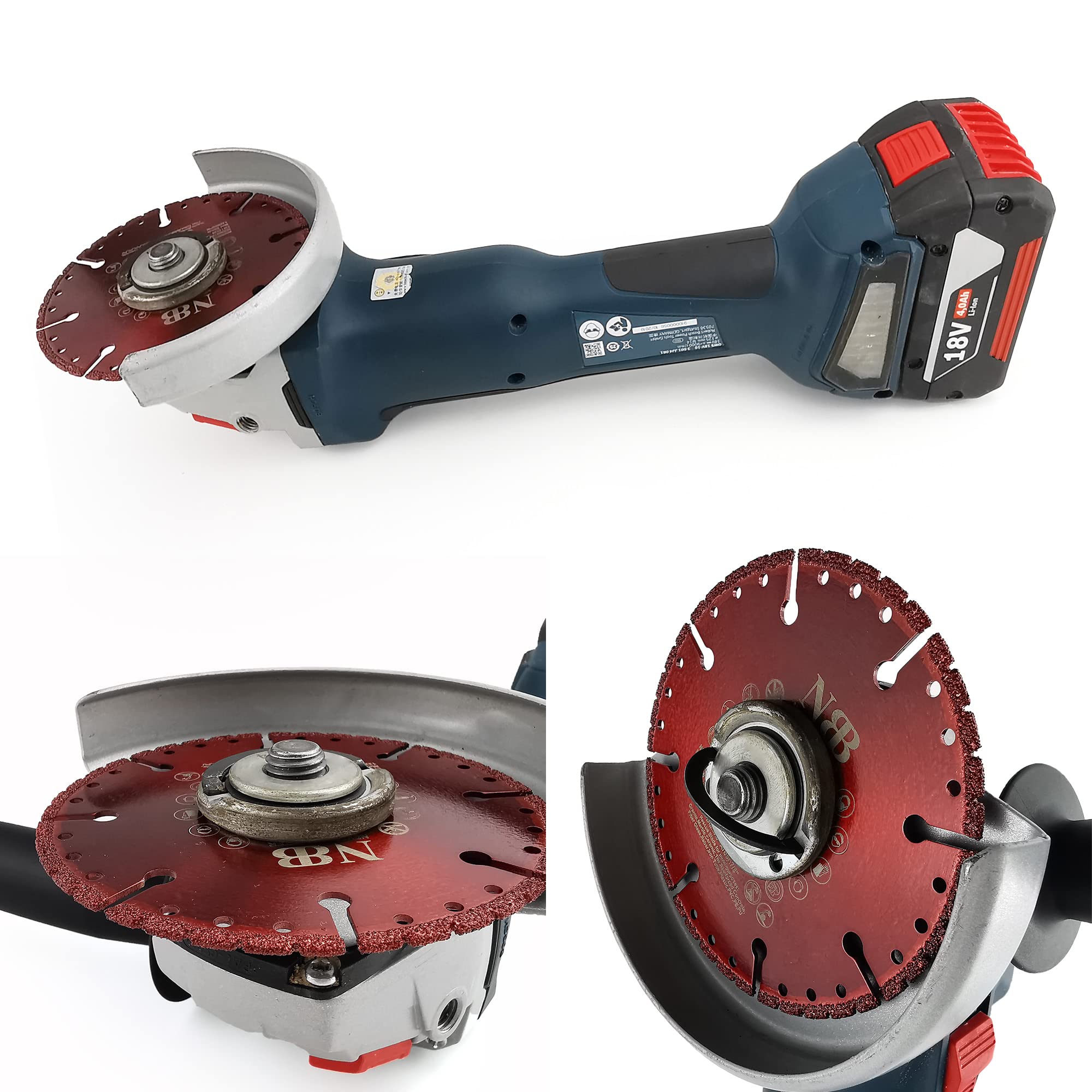 NBB Lame De Scie Diamantée Disque De Coupe Polyvalent Disque à Tronçonner Diamanté Haute Efficacité Coupe Le Granit Renforcé En Béton Fibre De Verre Tige Plastique Arbre 22.23mm (115mm,1