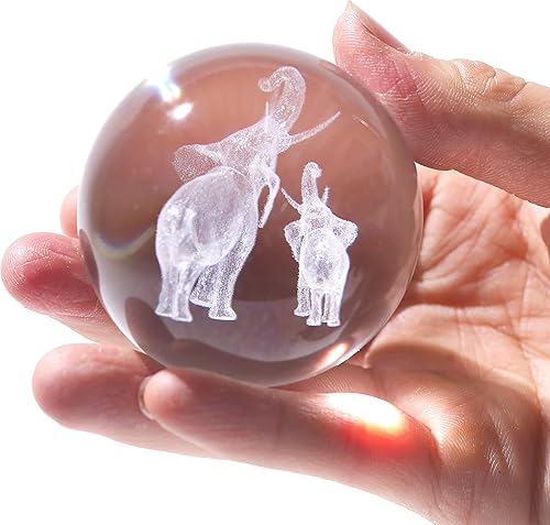 Miniatura 4 de vskikris Regalos de cristal 3D Figura de ángel de cristal y decoración de elefante 3D regalo bola de cristal pisapapeles