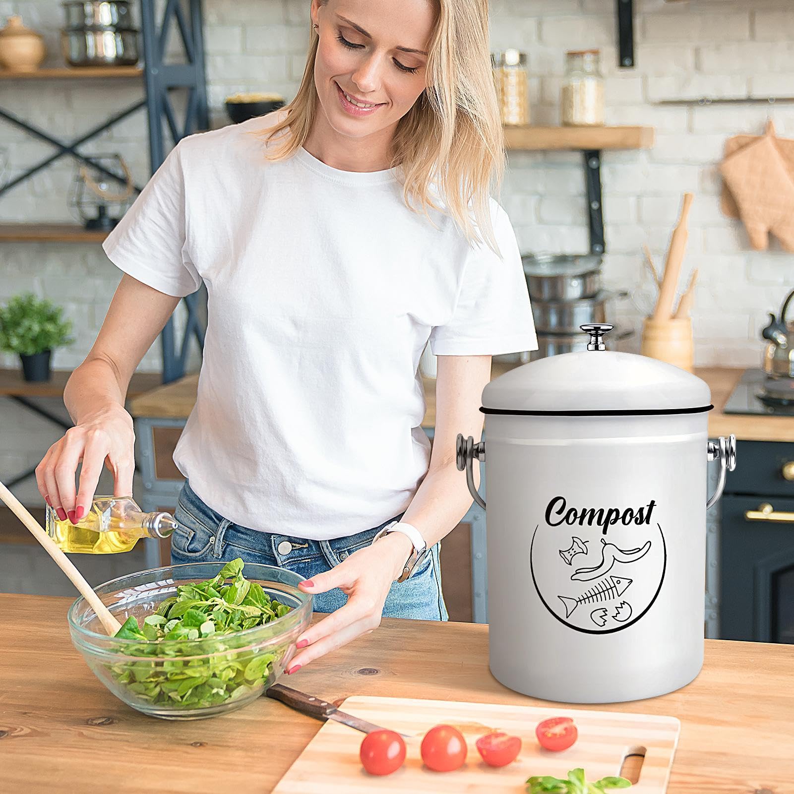 Conteneur À Compost De Cuisine Seau D'Intérieur, Collecteur De Déchets