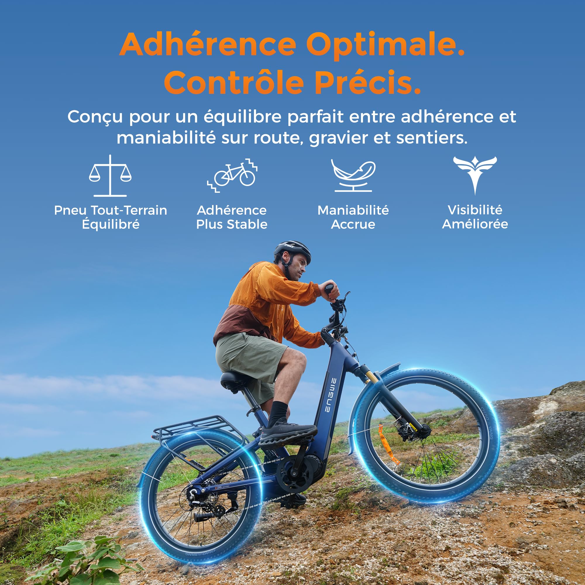 ENGWE E26 3.0 Pro ‍Velo Electrique, Moteur Central de 100 Nm, Tout Terrain | Suspension intégrale et suspension à 4 bras, connectivité IOT &APP, recharge en 4 heures, batterie 48 V 15 Ah, 135 km