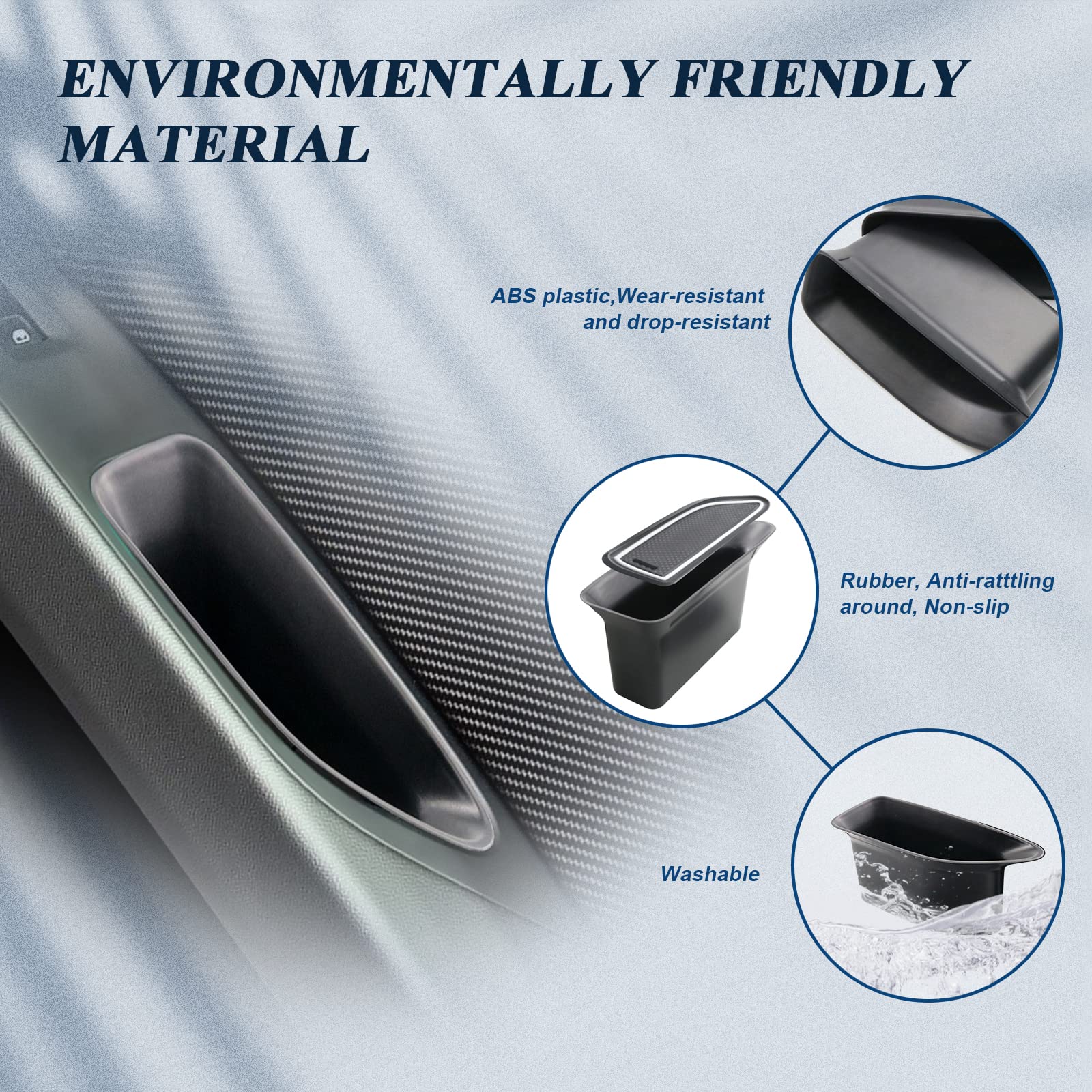 BIBIBO Wewnętrzna osłona samochodu uchwyt samochodowy do Seat Leon MK3 5F ST FR/Cuprì Leon, oryginalny organizer do przechowywania wnętrza samochodu z matą antypoślizgową (2 sztuki)