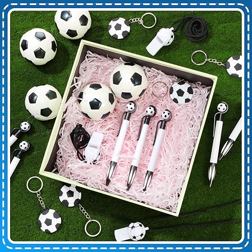Miniatura 5 de 48 piezas de suministros de fiesta de fútbol con temática de fútbol, incluye 12 bolígrafos de fútbol, 12 pelotas deportivas para el estrés, 12