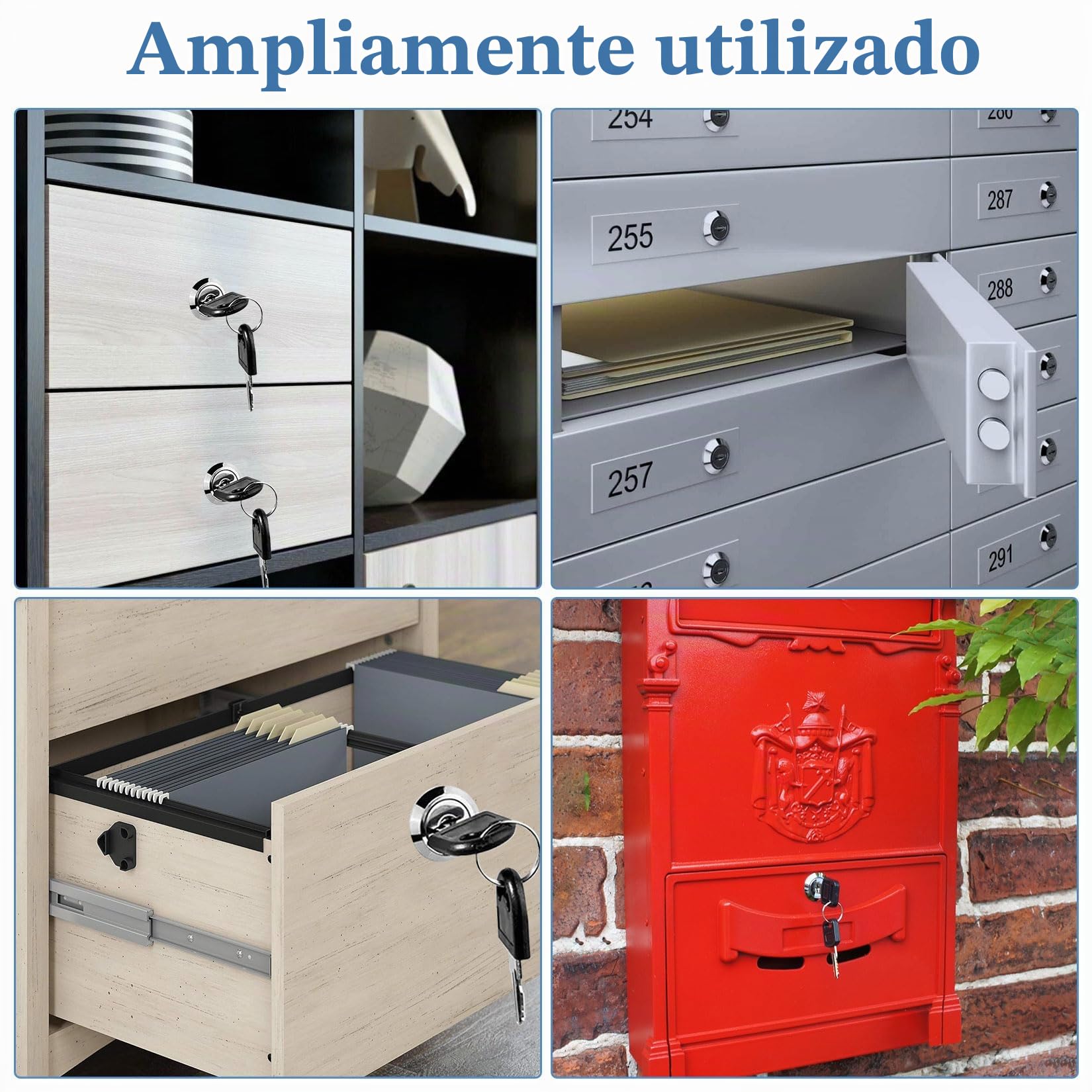 10 Piezas Cerraduras Taquillas 20 mm una llave Controla una Cerradura, Cerradura Taquilla Vestuario para Puertas de hasta 16 mm de Espesor