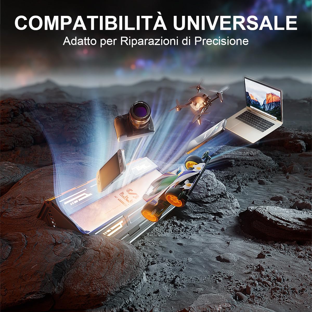 EZARC Set Mini Cacciavite Elettrico di Precisione 181 in 1 con 162 Punte Magnetiche, Piccolo Cacciavite Elettrico Ricaricabile Senza Fili per Telefono, Orologio, Laptop