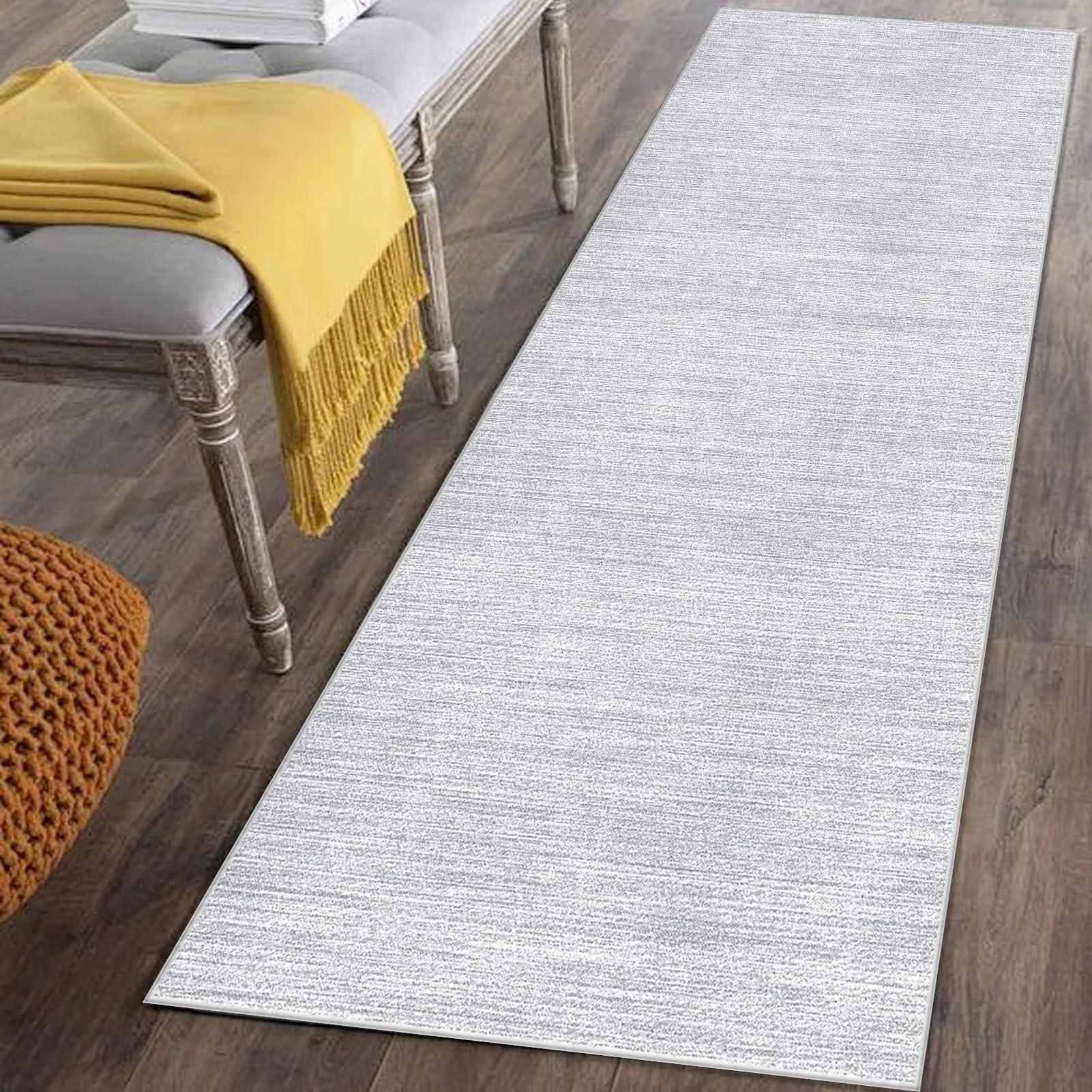 Carpet Runners for Hallway 40 x 60 cm Grey Non-Slip Washable Floor Carpet for Kitchen Runner Rug for Entryway Hallway Hall Runner Low Pile Area Rug Narrow Rug Runner for Hallway Kitchen Bedroom