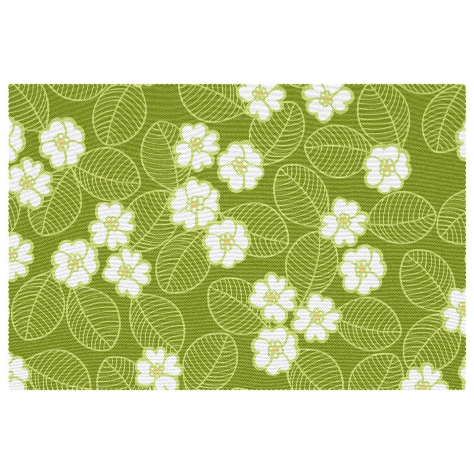 Set de table floral vert anti-tache pour protéger la table des rayures