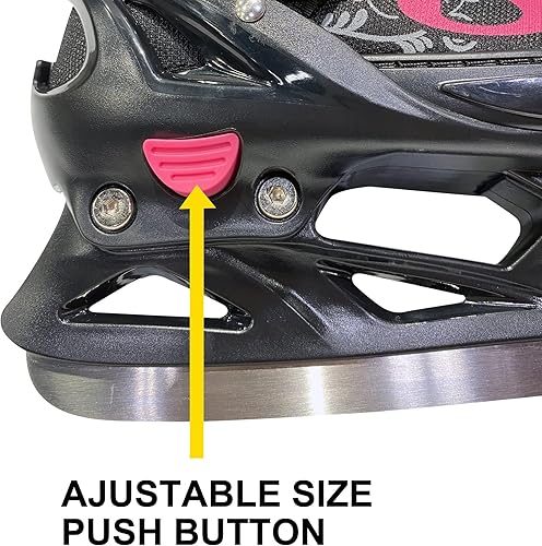 Miniatura 4 de Patines de hielo ajustables - Patines de hockey para niños y niñas - Patines de hielo aislados para niños con 3 tamaños de ajuste