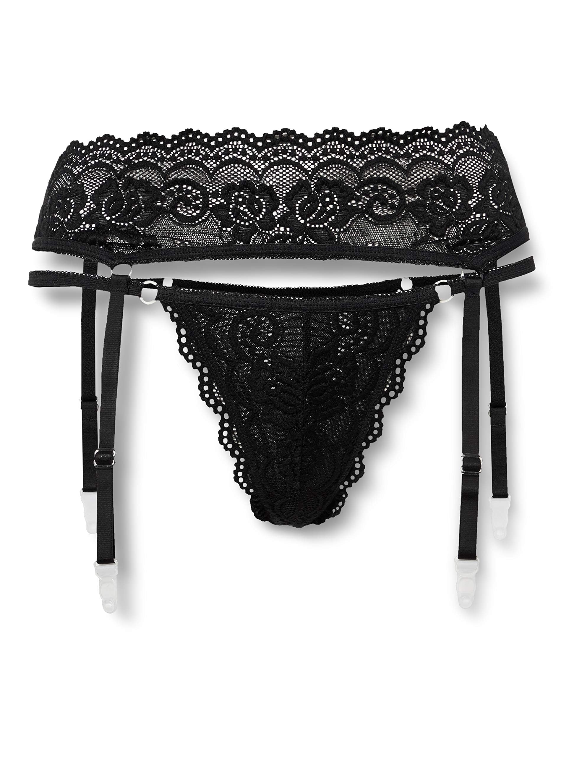 Cottelli Collection Lingerie String and Suspender Belt, Small, 0.29699 kg