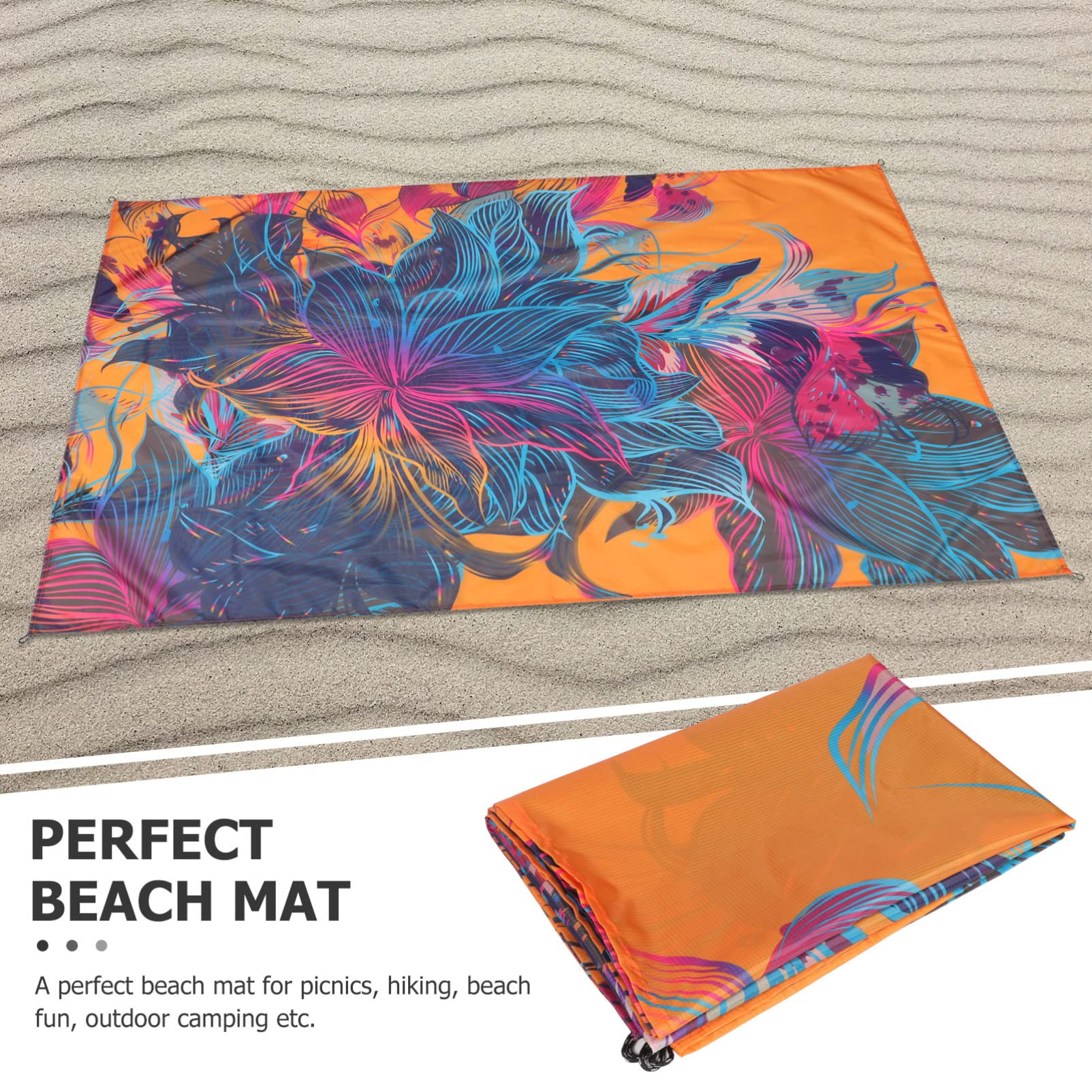 BESPORTBLE 2pièces Tapis De Plage Imperméable Natte De Pique- Pratique Et Légère pour Camping Et Activités Extérieures