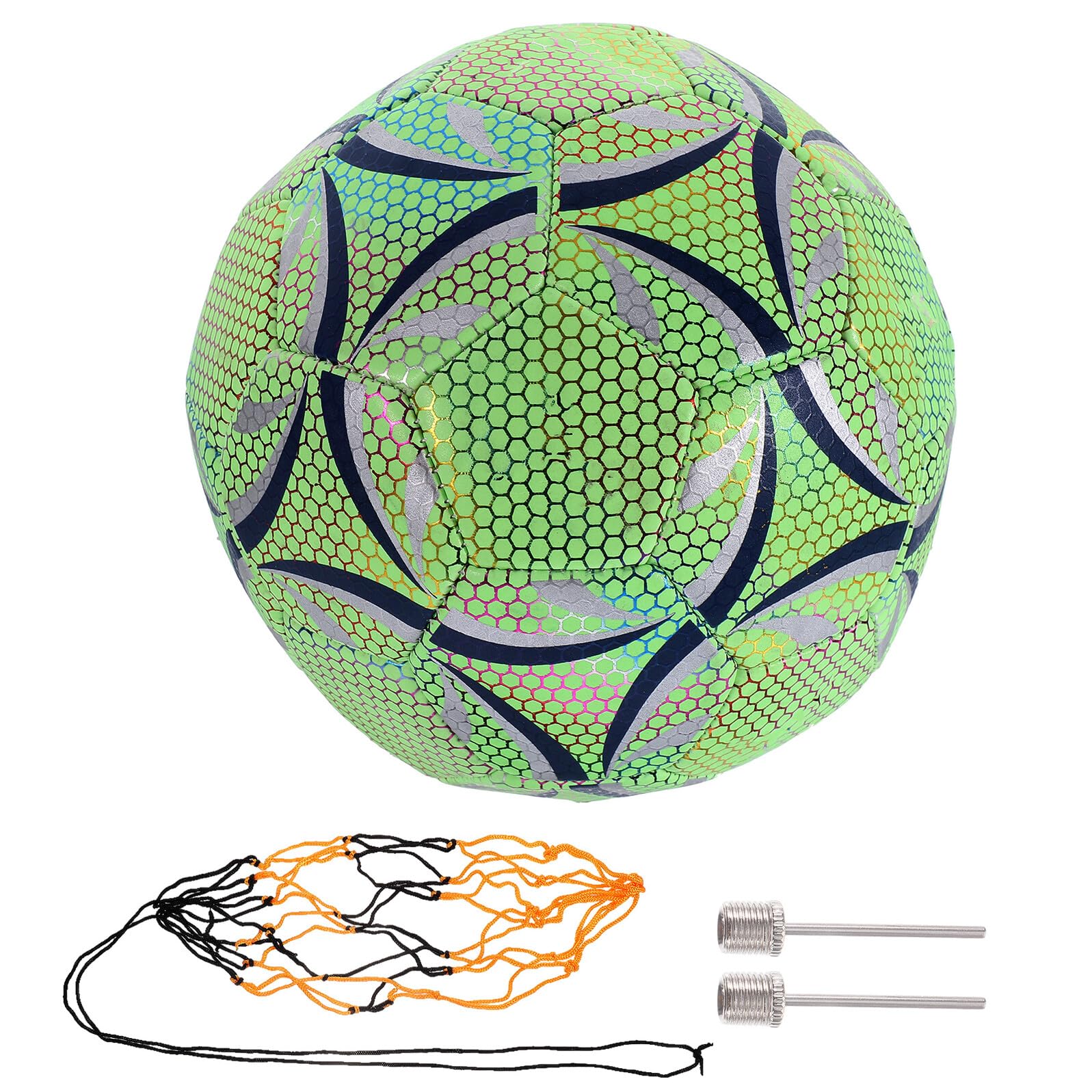 ifundom Balón de Fútbol Fluorescente Verde de PU Resistente al Desgaste para Entrenamiento Nocturno, Pelota Deportiva Luminosa Absorción de Luz, Adecuado para Fútbol al Aire Libre