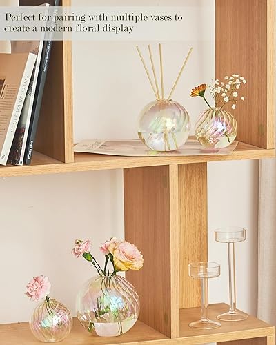 Miniatura 6 de Jarrones para flores, juego de 3 jarrones transparentes de brote, bonitos jarrones de vidrio para centros de mesa, mini jarrones para decoración de