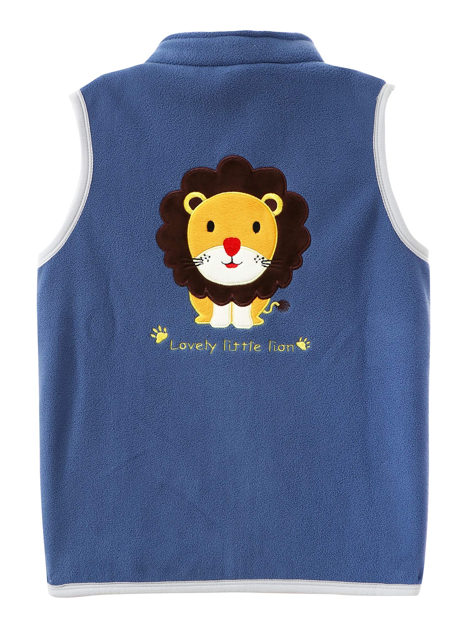 Gilet en Polaire pour Bébé et Tout-petit Enfant Garçons Filles Col Montant Fermeture Éclair Manteaux sans Manches Motif Cartoon - Taille 80/86/92/98/104/110/116/122/134