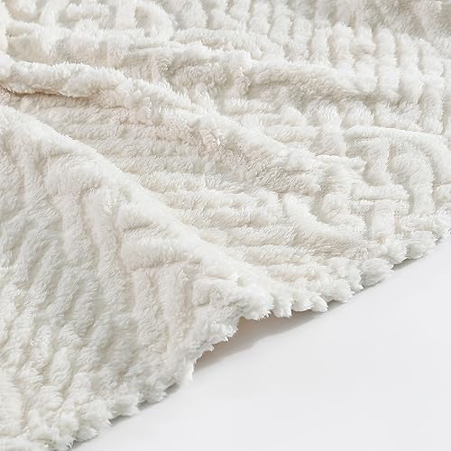 Miniatura 2 de Nautica - Manta reversible, ropa de cama Sherpa de punto trenzado, decoración del hogar para todas las estaciones (marfil, 50 x 60)