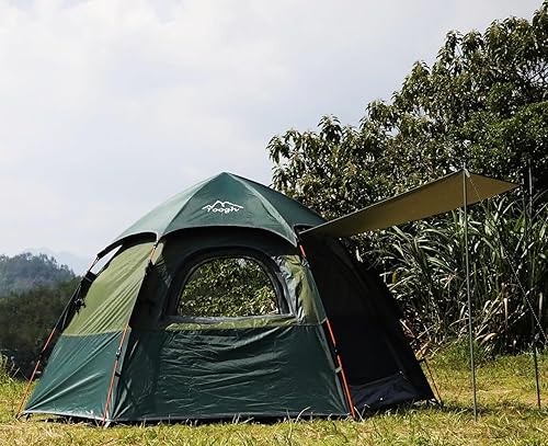 Miniatura 8 de Tienda de campaña para 2-3-4 personas, 60 segundos, fácil instalación rápida, impermeable, pop-up domo, familia, hexágono, deportes al aire libre,