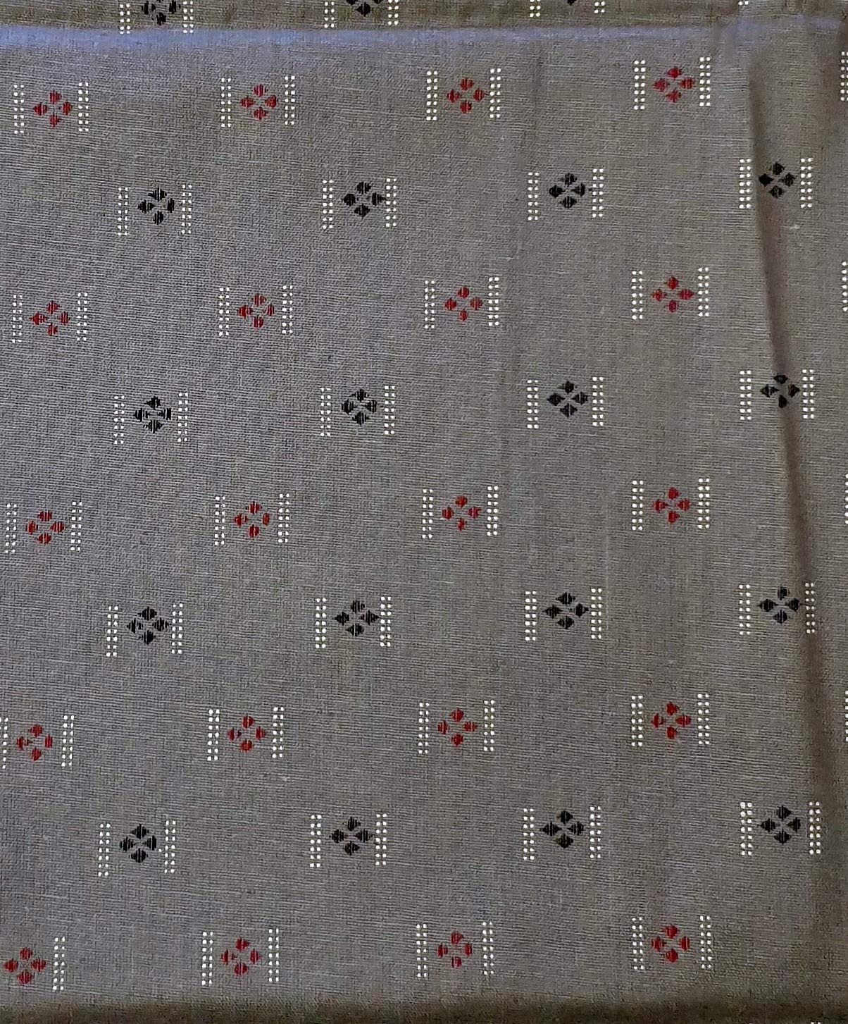 100% Cotton Ethnic Printed Fabric by Yard Decorative Fabric Upholstery DIY Crafts Sewing (108 X 42 (Width) inches, Gray-Butti, 3 Y)