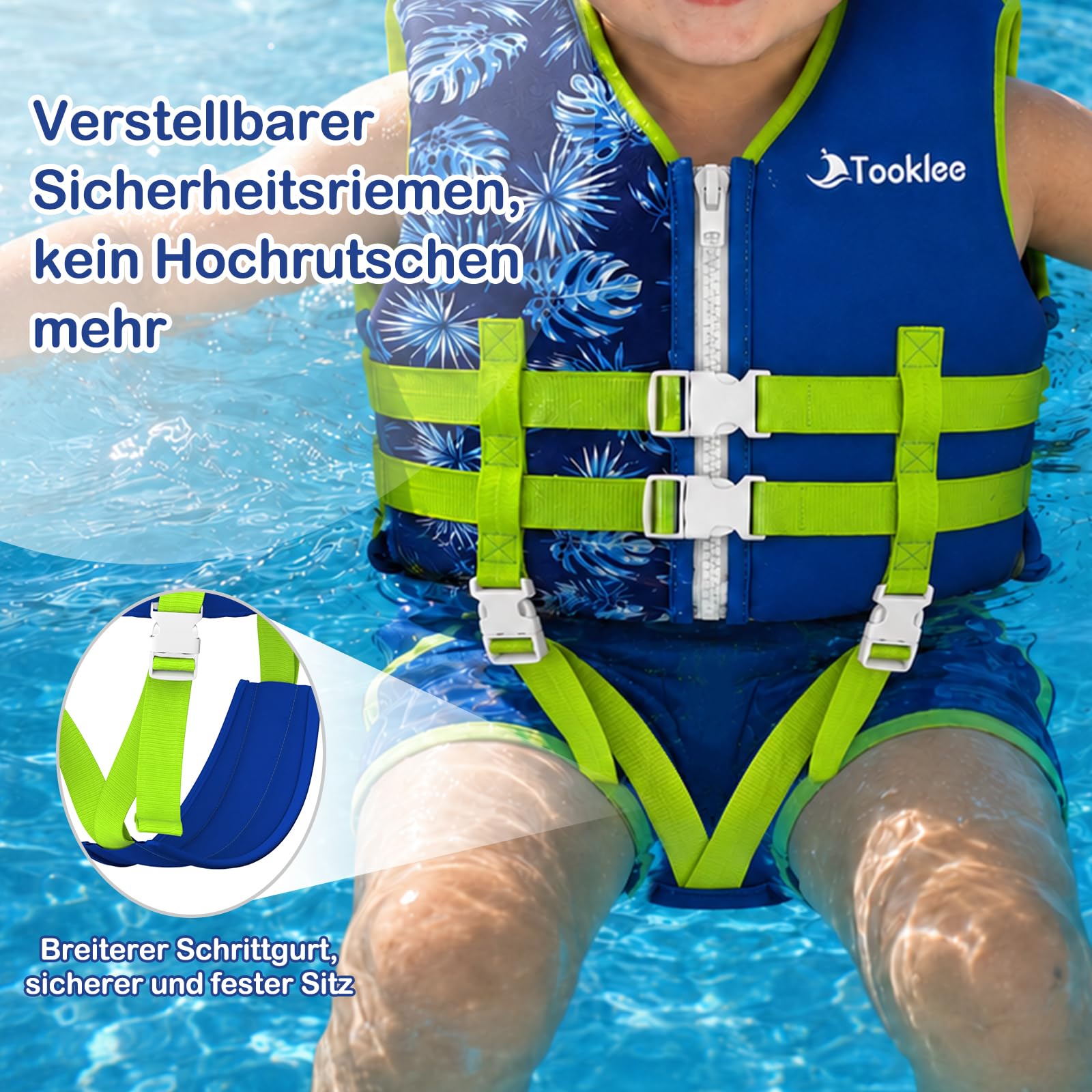 Schwimmweste Kinder TÜV geprüfte, Neopren Schwimmhilfe Kinder mit verstellbare Sicherheitsgurte, Sicher & Komfortabel, Baby schwimmwesten für Jungen & Mädchen beim Schwimmtraining-03A