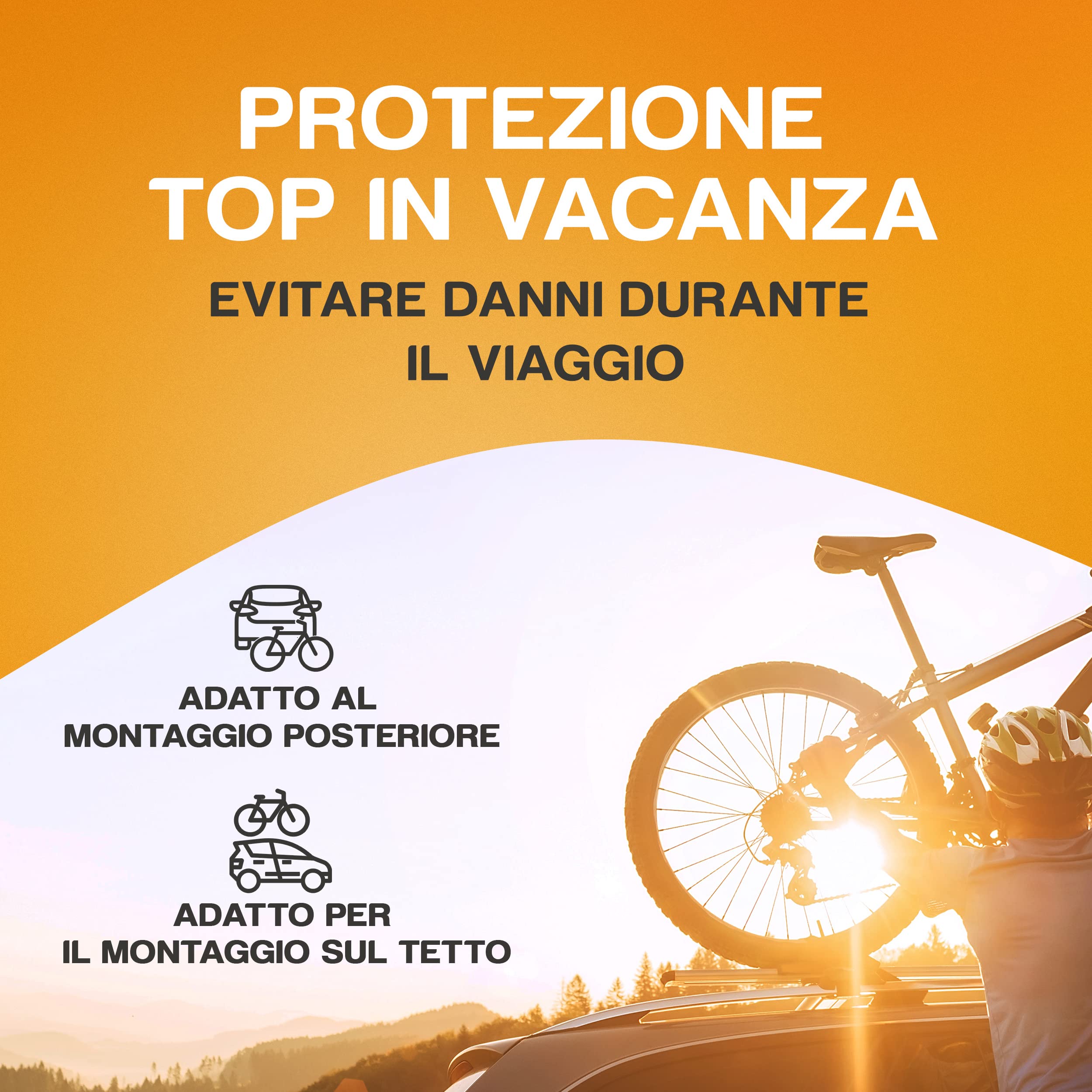 WHEELOO Coperchio di protezione del manubrio Protezione per il trasporto di Ebike I Impermeabile e robusto I Coperchio per bicicletta per il portapacchi posteriore