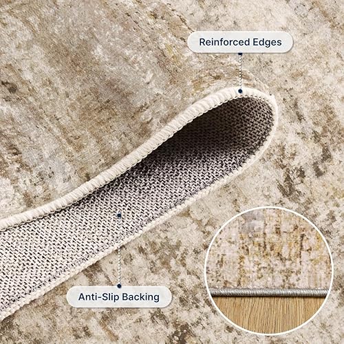 Miniatura 24 de Alfombra de área lavable de 5 x 7 pies para sala de estar, alfombra grande abstracta para comedor, dormitorio, alfombra antideslizante de 5 x 7