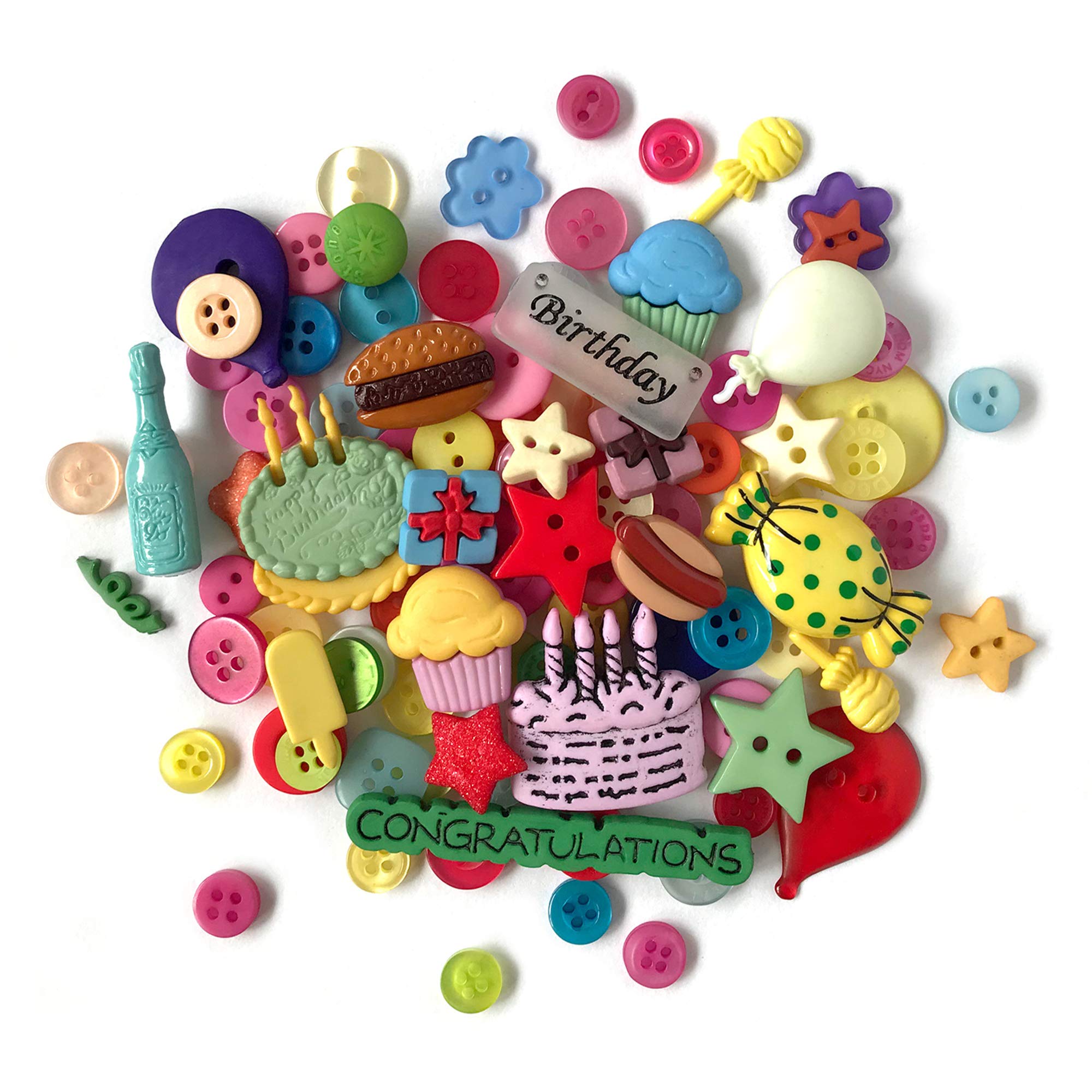 Buttons Galore and MoreCollection Round Novelty Buttons & Embellishments Based on Variety of Themes, Holidays and Seasons for DIY Crafts, Scrapbooking, Sewing, Cardmaking and other Projects β 50 Pcs