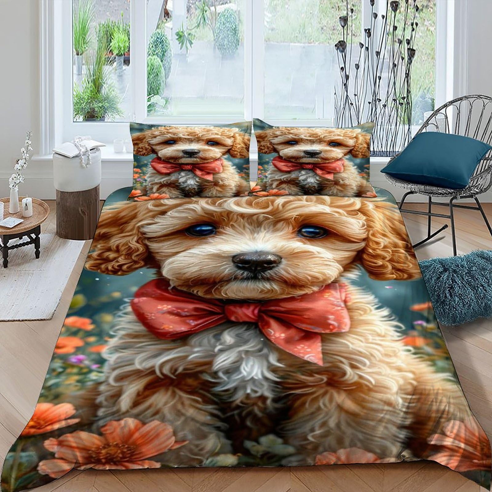Housse de couette 3D animaux pour lit simple 135x200cm idéale dans une chambre d'adolescent