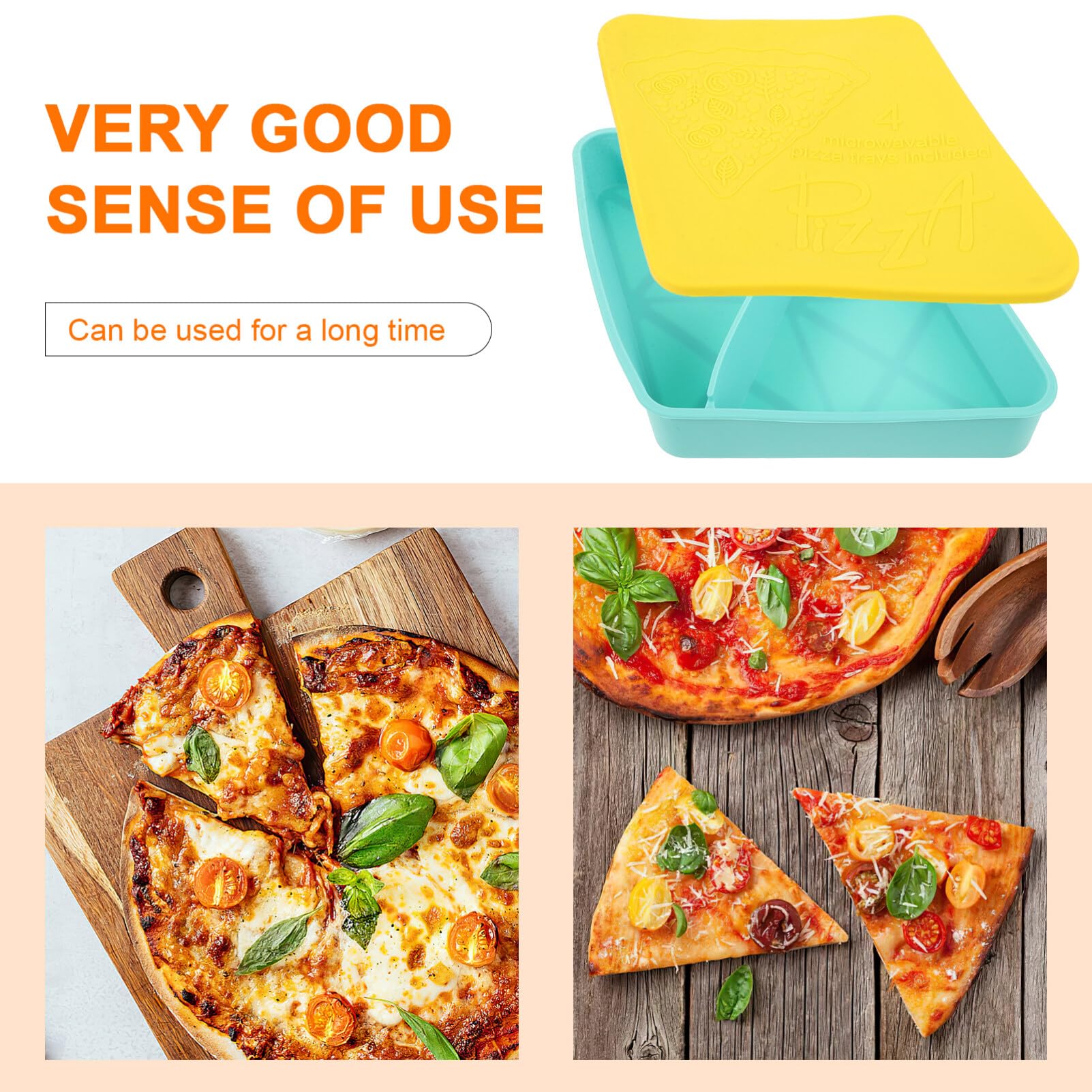 iplusmile Contenitore Per Pizza Silicone Riutilizzabile Adatto Per Microonde Design Impilabile Per Conservazione Fette Di Pizza e Facile Da Usare