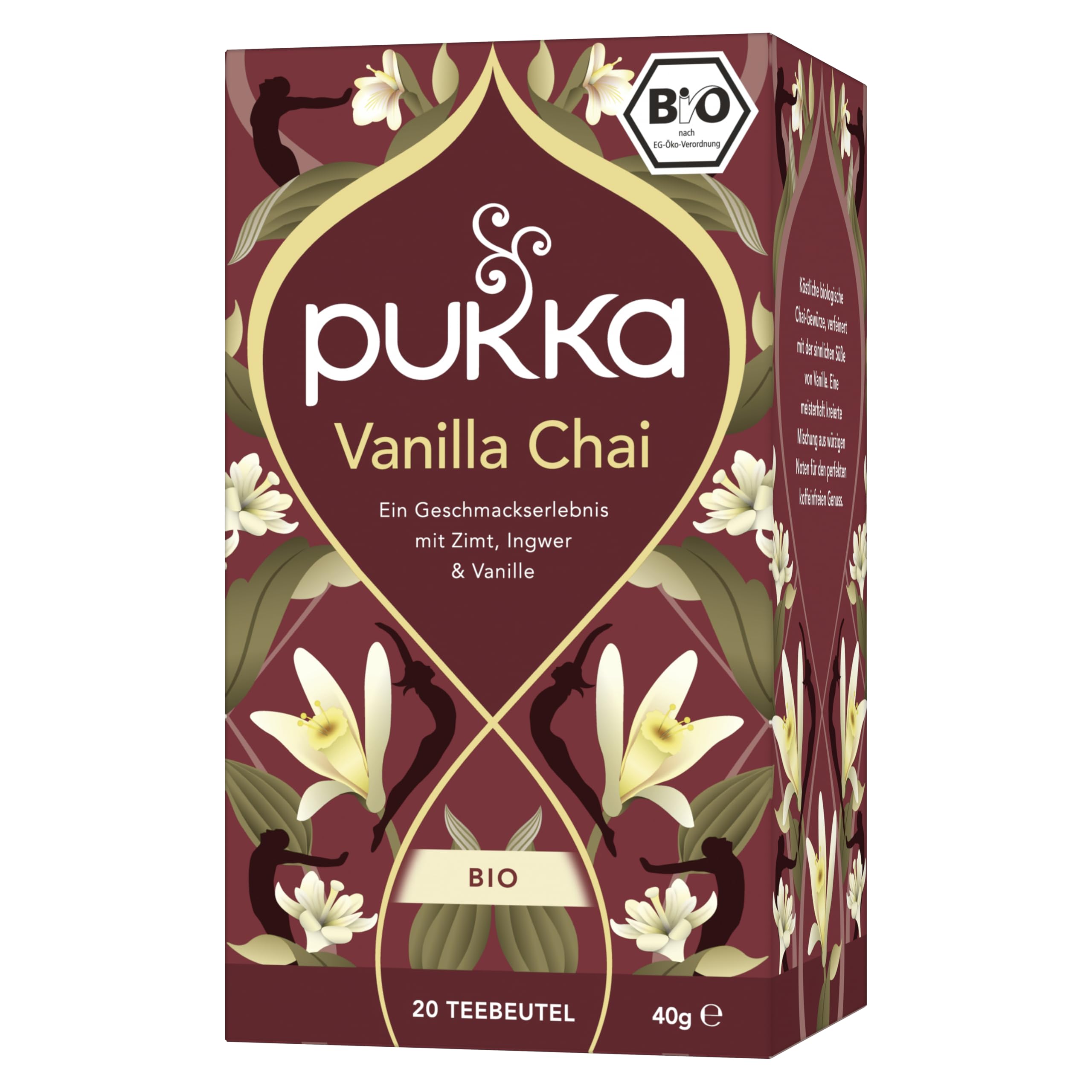 Pukka | Bio Kräutertee "Vanilla Chai" | Zimt, Ingwer und Vanille | Ein köstlich würziges Geschmackserlebnis | 1er Pack | 20 Teebeutel