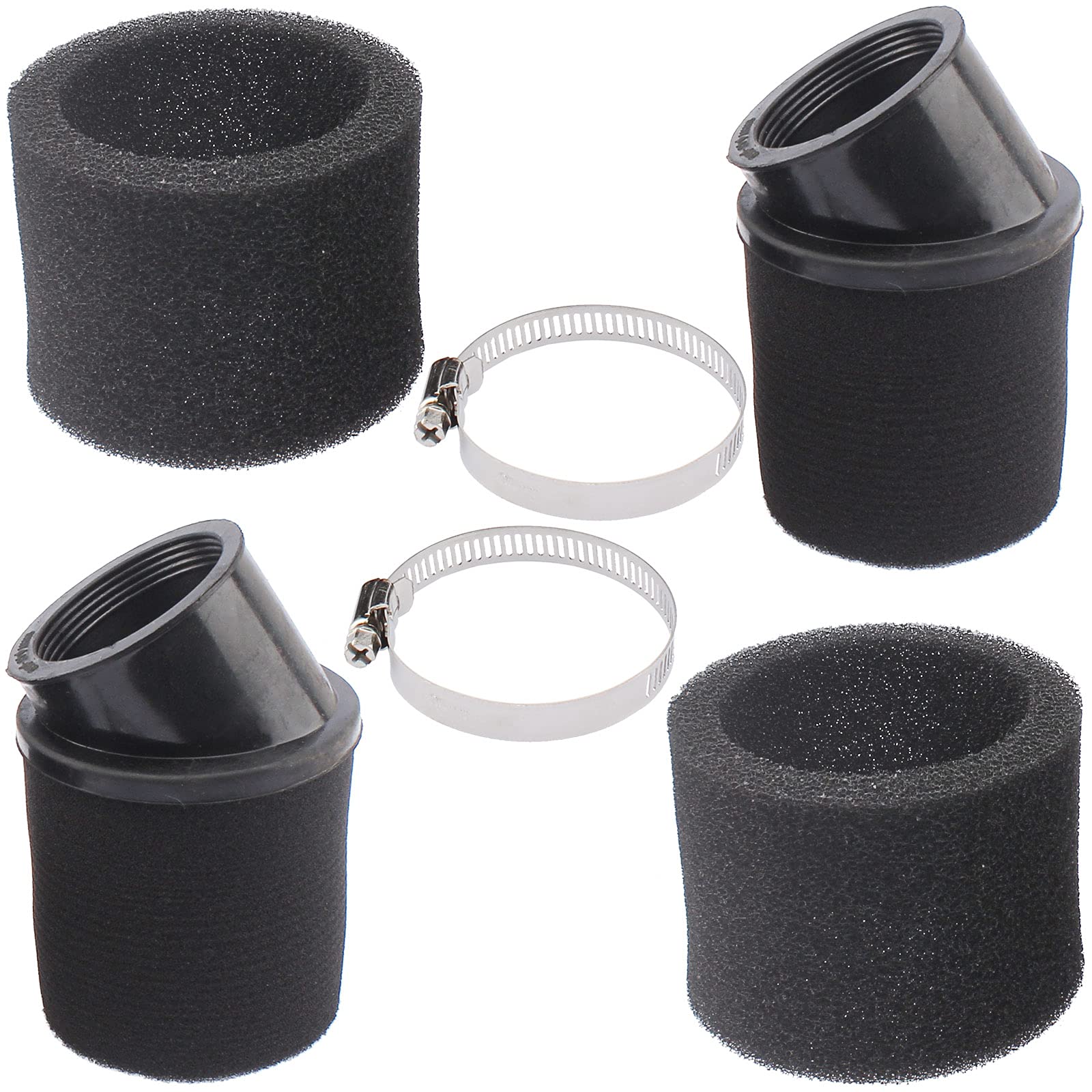 Universal-Luftfilter Doppelschaum, Rot – 48/49/50 Mm Einlass, Für ATV, Quad, Roller, Moped 50–250 Cc (inkl. Klemme)