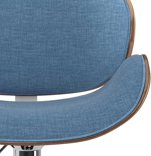 Miniatura 109 de SIMPLIHOME Marana - Taburete de bar giratorio ajustable – Silla tapizada de metal de 33 pulgadas de altura de asiento en piel sintética vegana