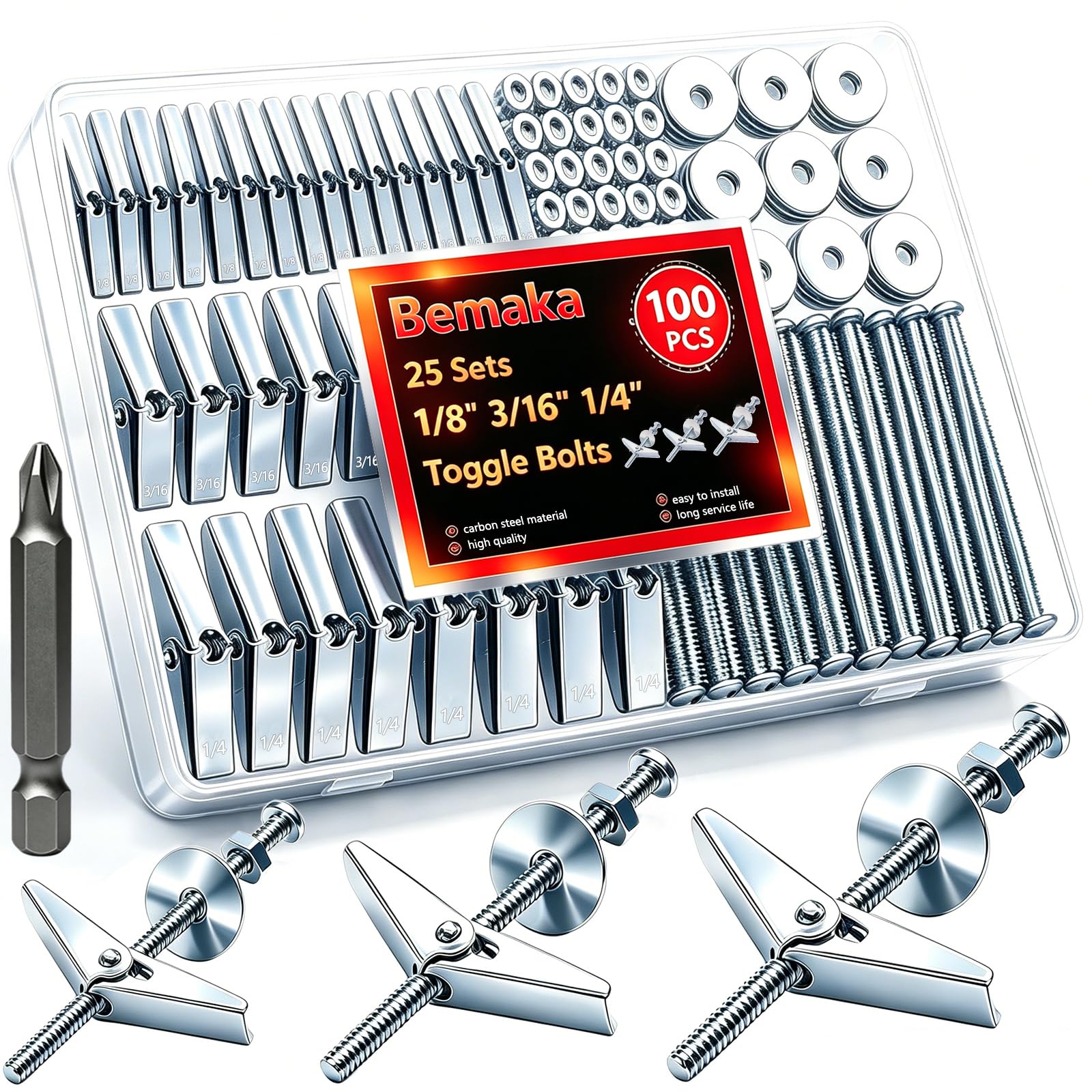 Drywall Anchors & Screws - Heavy Duty Toggle Bolts -12