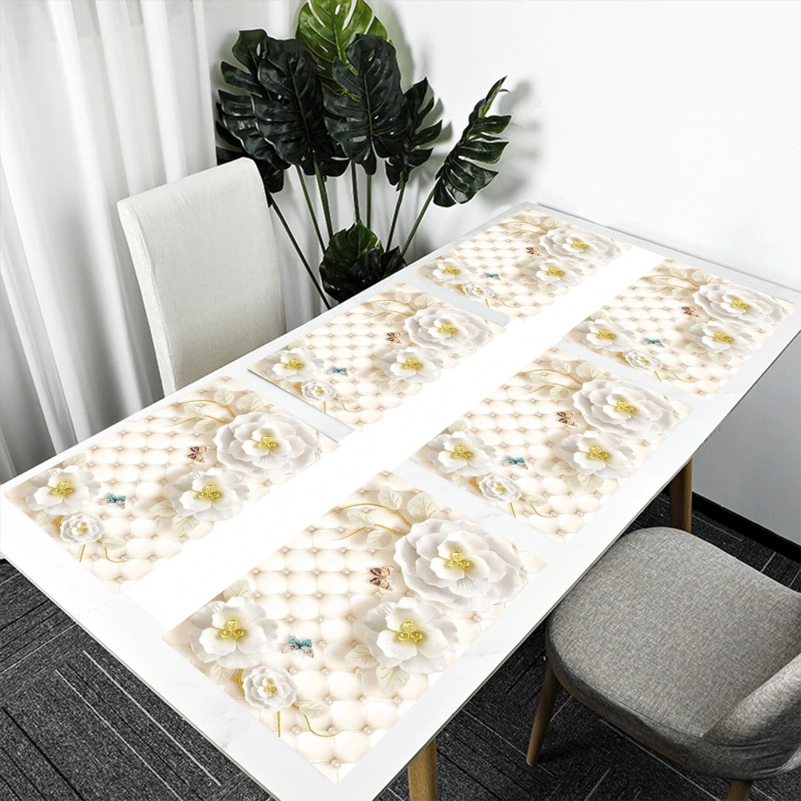 THE LION'S SHARE Placemats Set of 6 Pcs, Heat Resistant, Washable PVC, Placemats for Dining Table, Non-Slip Stain Resistant Kitchen Table Placemats Easy to Clean -TLS-128-image-19