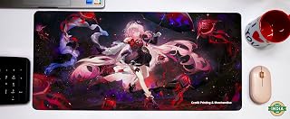 Credit Printing & Merchandise | Honkai Star Rail | HSR | XXL Mouse Pad (280 x 580 x 3 mm) / Small Mouse pad (220 x 175 x 3 mm) Gaming, Office, Personal Use | Fanmade (Evernight, XXL)