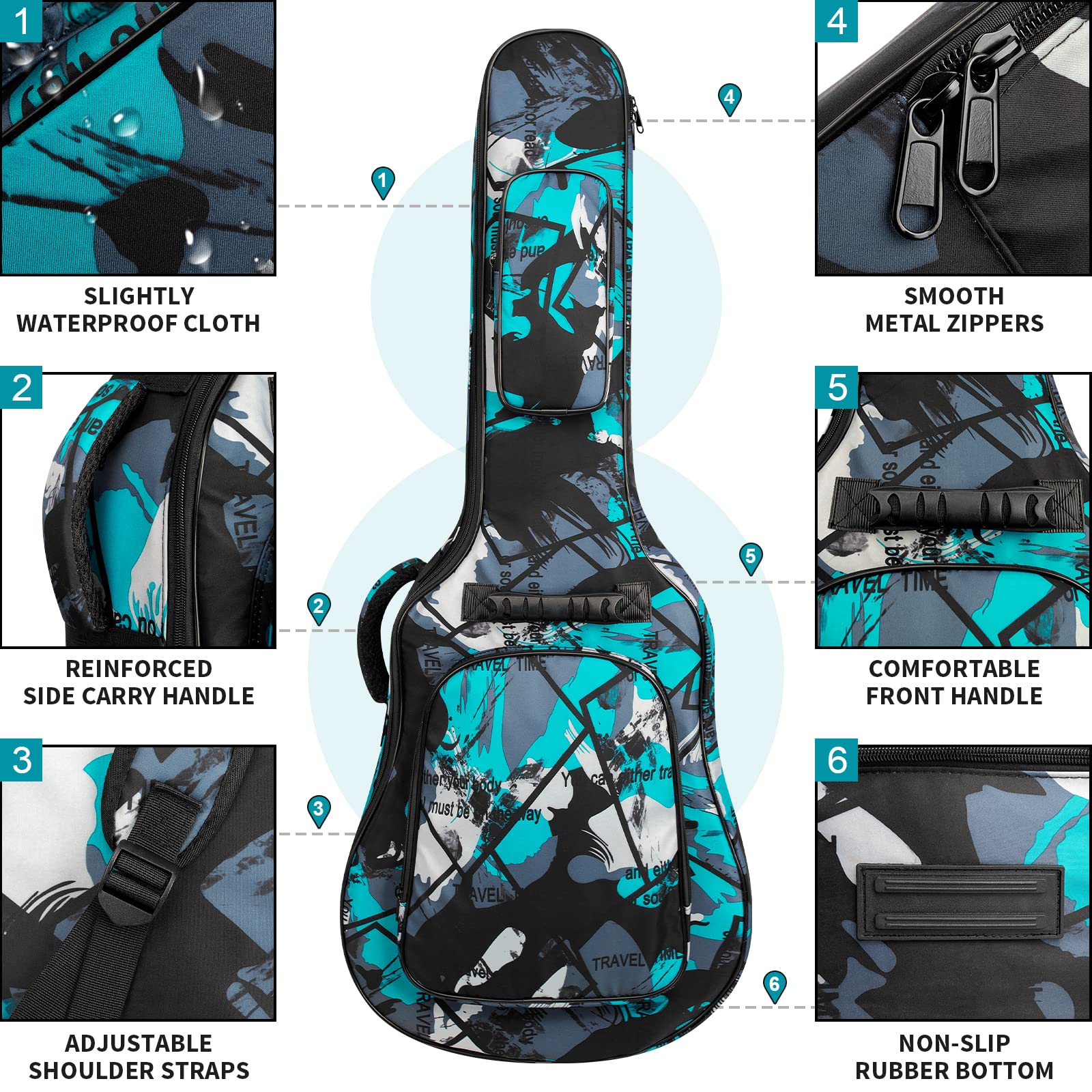 Borsa per chitarra triangolare-grigio, Colorato, A-borsa per chitarra-3