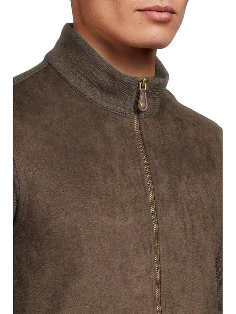 Brown Johnston & Murphy Faux-suede Full-zip