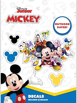Disney Junior Mickey Mouse Clubhouse Decals - Mickey Mouse and Friends Stickers for Kids and Adults - Vinyl Decals for Laptop, Tumbler, Water Bottle, Vehicles - Licensed Disney Stickers